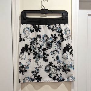 BONGO Elastic Waist Flower Print Mini Skirt